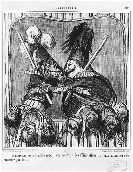 Series ''Actualites'', The new Neapolitan Buffoon, plate 229, illustration from ''Le Charivari'', 19 de Honoré Daumier