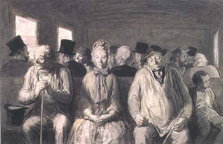 The third class carriage de Honoré Daumier