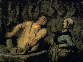 Daumier, Honore 1808-1879. ''Le boucher, marche du Montmartre'' (The Butcher, market of Montmartre),