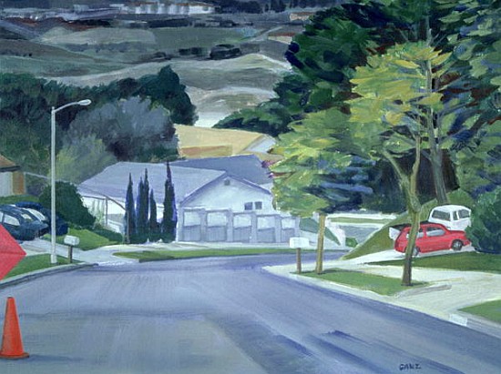 Looking Down My Street, 2000 (acrylic on canvas)  de Howard  Ganz