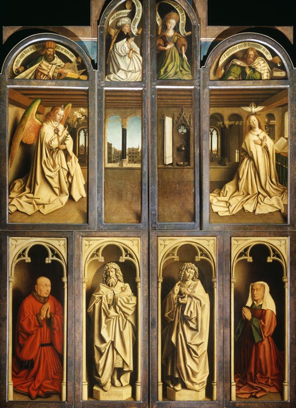 Exterior of Left and Right panels of The Ghent Altarpiece de Jan van Eyck
