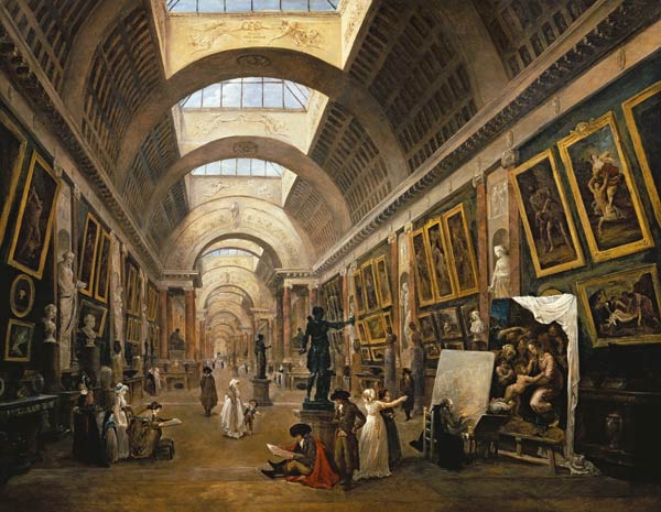 The equipment project for the large gallery Louvre de Hubert Robert