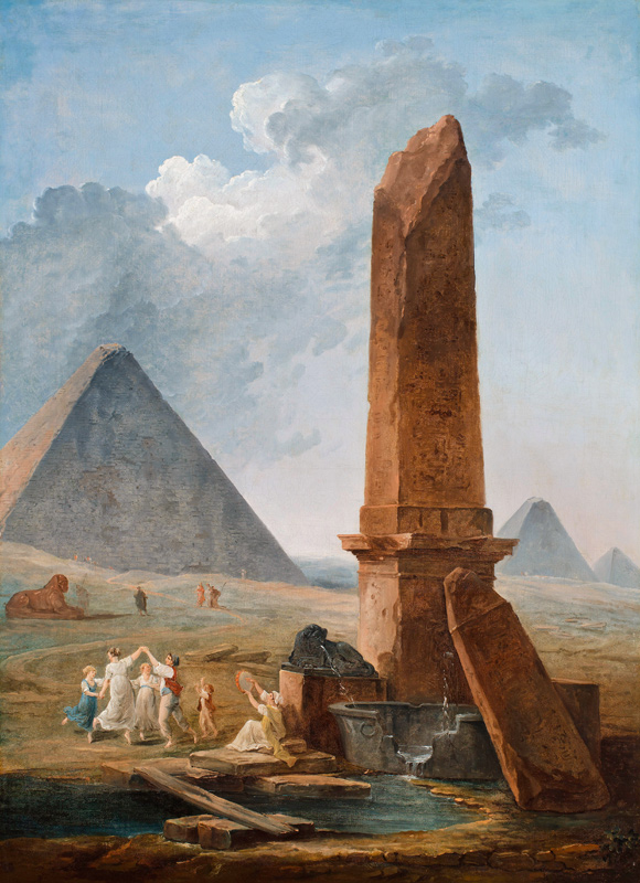 The Farandole Amidst Egyptian Monuments de Hubert Robert