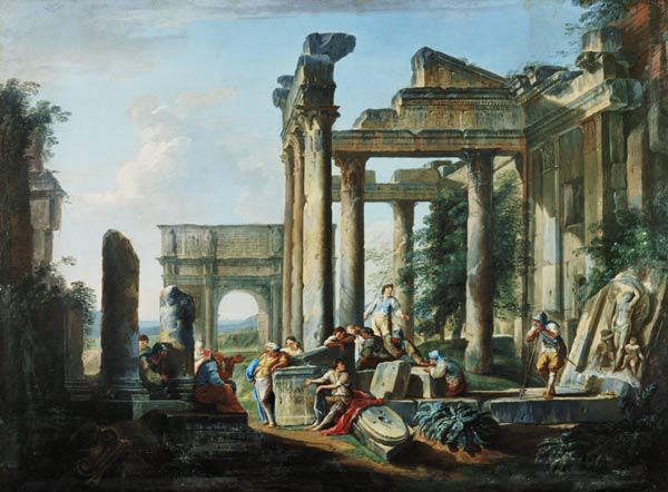 Leisure time of the soldiers in the midst of Roman
