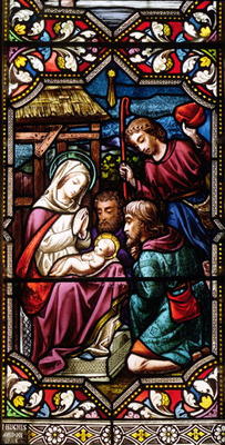 The Adoration of the Shepherds, 1865 (stained glass) de Hugh Hughes