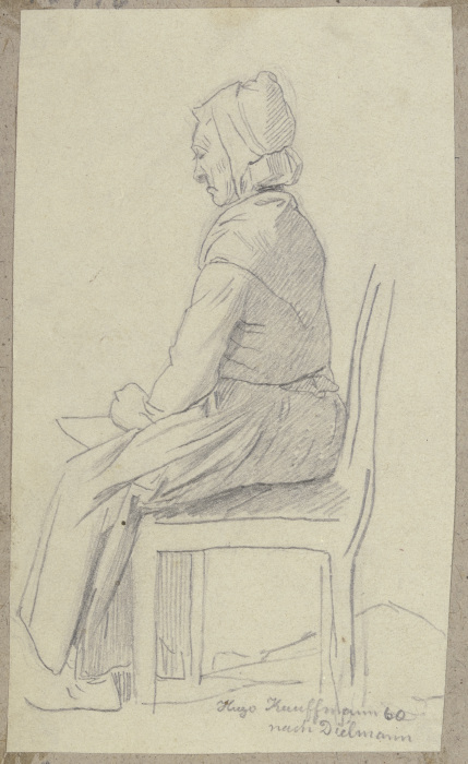 Sitting old woman de Hugo Kauffmann