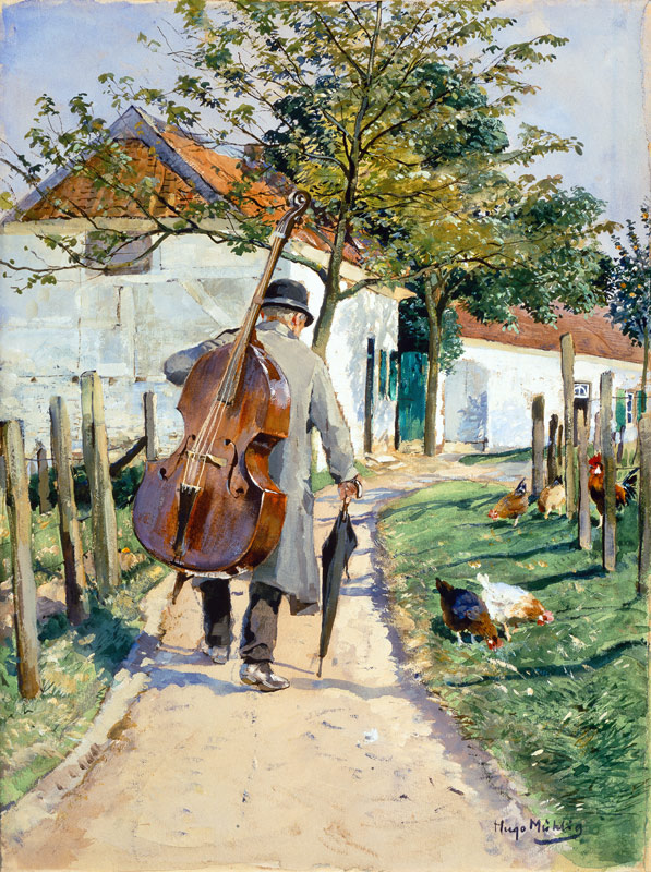 Musician on the way home de Hugo Mühlig