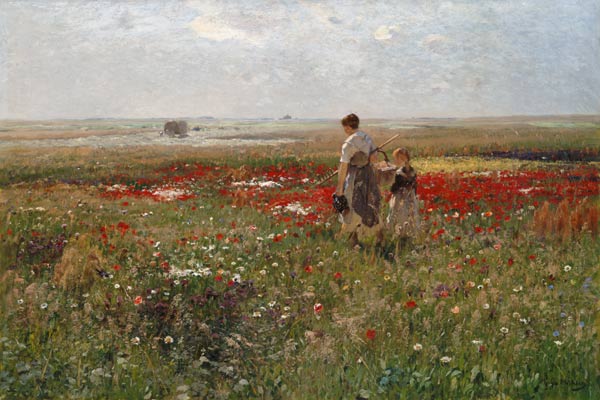 In the flower meadow de Hugo Mühlig