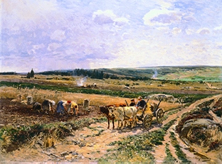 Potato crop in a wide landscape. de Hugo Mühlig