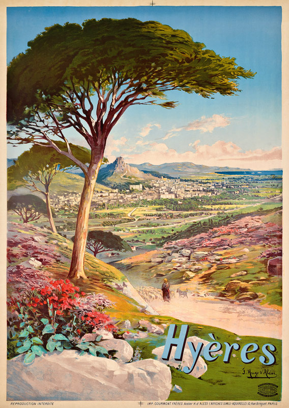 Poster advertising Hyeres, France de Hugo d' Alesi