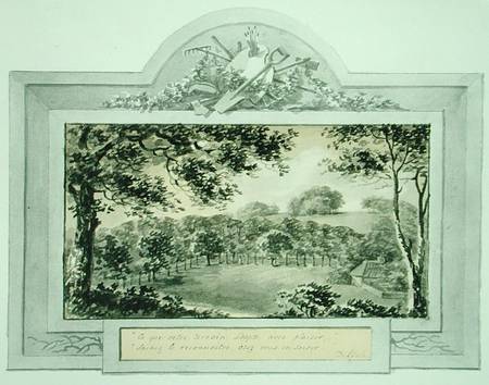 'After' view of the grounds, from the Red Book for Antony House de Humphry Repton
