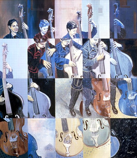 Paula Gardiner, Jazz Bassist, 1998 (oil on board)  de Huw S.  Parsons