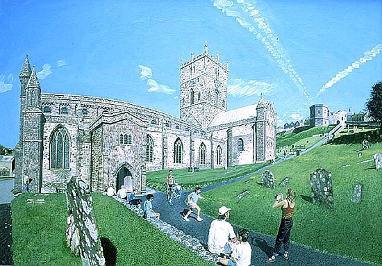 St. David''s Cathedral, Dyfed, 1994 (oil on board)  de Huw S.  Parsons
