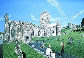 St. David''s Cathedral, Dyfed, 1994 (oil on board) 