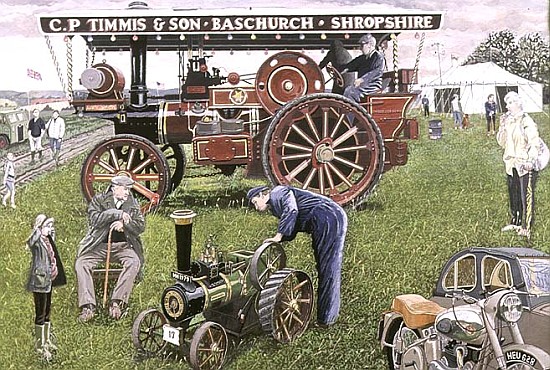 Traction Engines at the Show, 1993 (gouache on card)  de Huw S.  Parsons