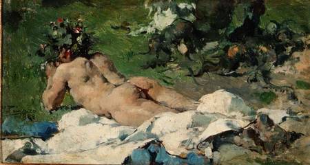 Study of a Nude de Ignacio Pinazo Camarlech