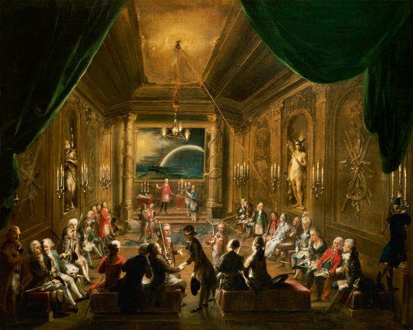 Initiation ceremony in a Viennese Masonic Lodge during the reign of Joseph II de Ignaz Unterberger