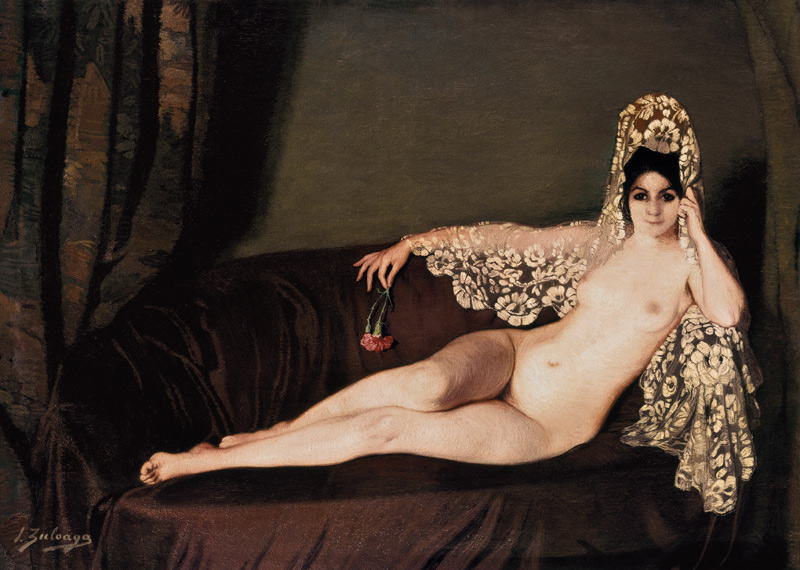 Nude with Carnation de Ignazio Zuloaga