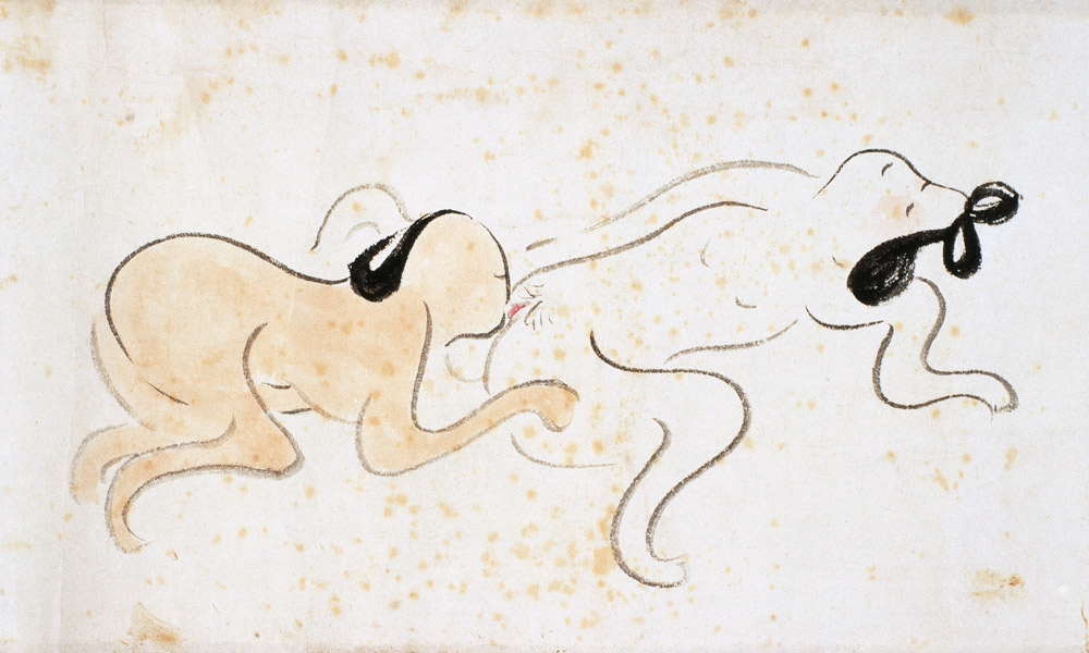 A 'Shunga' (erotic painting) ink on paper de Ike no Taiga
