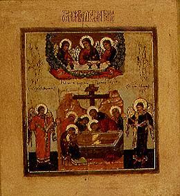 Burial and Beweinung Christi. de Ikone (russisch)