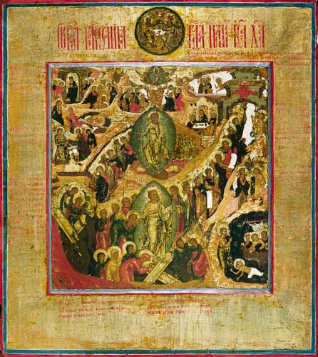 Hellish trip and resurrection Christi. de Ikone (russisch)