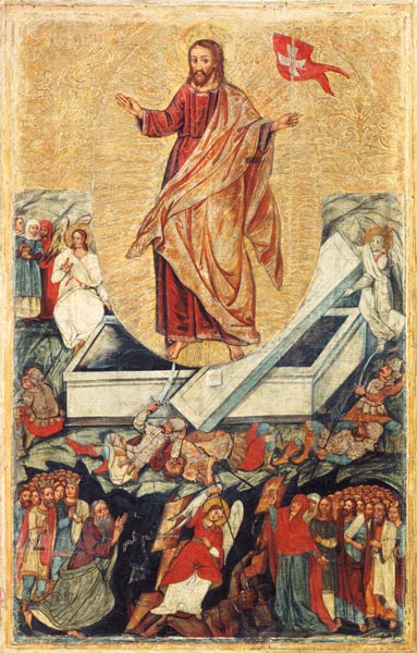 Resurrection of Christi. Altar panel from Bezdesh de Ikone (russisch)