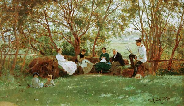 Ilja Repin, Auf einer Rasenbank de Iliá Yefímovich Repin