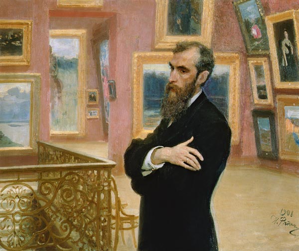 Portrait of Pavel Tretyakov (1832-98) in the Gallery de Iliá Yefímovich Repin