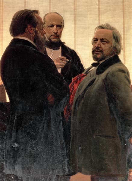 Vladimir Odoevsky (1803-69), Mily Balakirev (1837-1910) and Mikhail Ivanovich Glinka (1804-57) de Iliá Yefímovich Repin