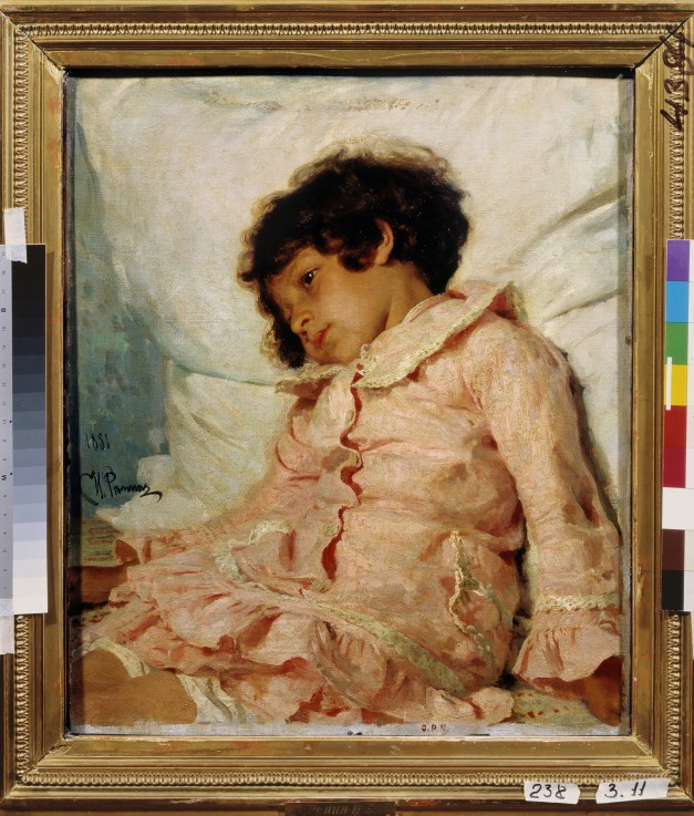 Portrait of Nadya Repina, artist's daughter de Iliá Yefímovich Repin