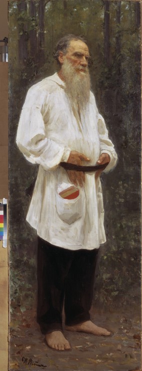 The author Leo Tolstoy barefooted de Iliá Yefímovich Repin