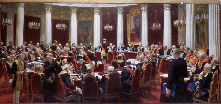 The centenary session of the State Council in the Marie Palace on May 5, 1901 de Iliá Yefímovich Repin