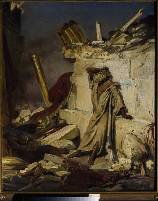 Jeremiah lamenting the Destruction of Jerusalem de Iliá Yefímovich Repin