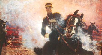 König Albert I. von Belgien bei der Explosion des Staudamms 1914 de Iliá Yefímovich Repin