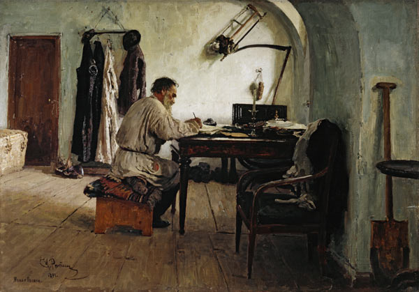 Leo Tolstoj im Schreibzimmer / Repin de Iliá Yefímovich Repin