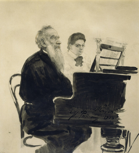 Leo Tolstoj / Aquarell von Repin de Iliá Yefímovich Repin