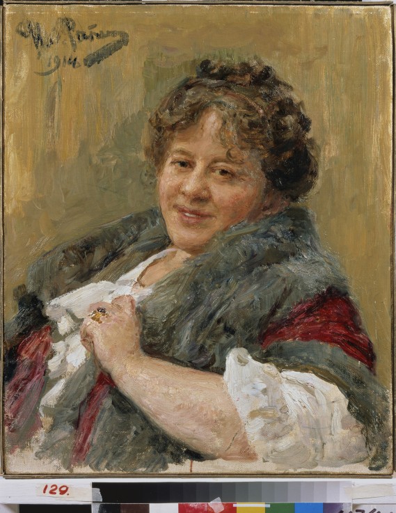 Portrait of the author Tatyana Shchepkina-Kupernik (1874-1952) de Iliá Yefímovich Repin