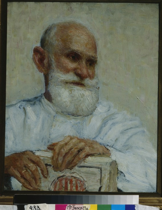 Portrait of the physiologist, psychologist, and physician Ivan P. Pavlov (1849-1936) de Iliá Yefímovich Repin