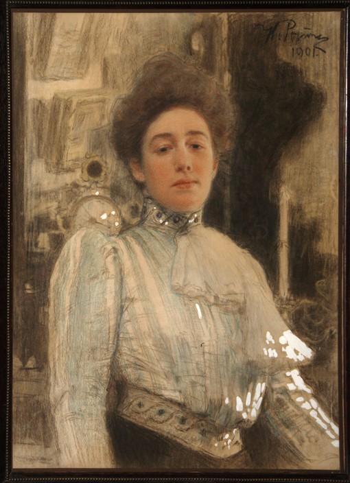 Portrait of Alexandra Pavlovna Botkina (1867-1959) de Iliá Yefímovich Repin