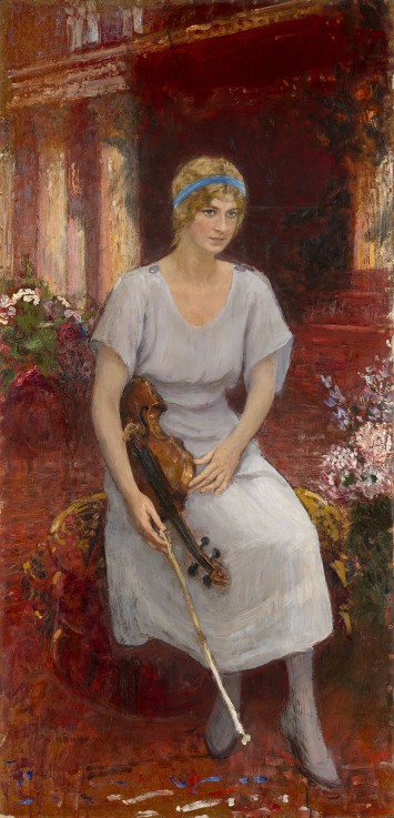 Portrait of the Violinist Cecilia Hansen (1897-1989) de Iliá Yefímovich Repin