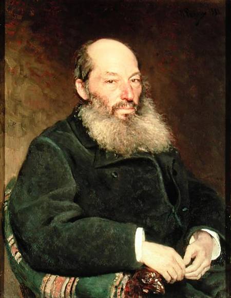 Portrait of Afanasy Fet (1820-92) de Iliá Yefímovich Repin