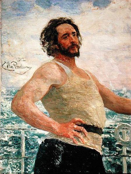 Portrait of Author Leonid Andreev (1871-1919) de Iliá Yefímovich Repin