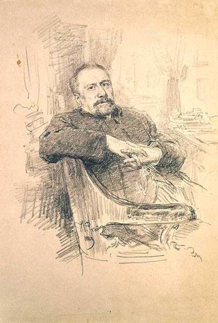 Portrait of Nikolaj Leskov (1831-95) de Iliá Yefímovich Repin