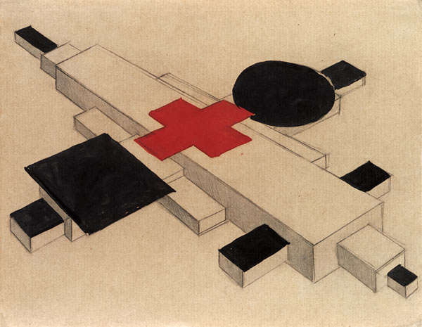 Design for a Suprematist architectural model, 1925-26 (India ink, w/c & pencil on de Ilya Grigorevich Chashnik