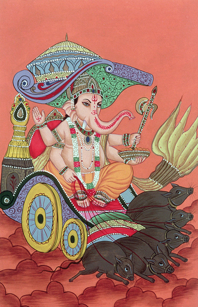 Ganesh, the Elephant God (gouache on paper)  de Indian School