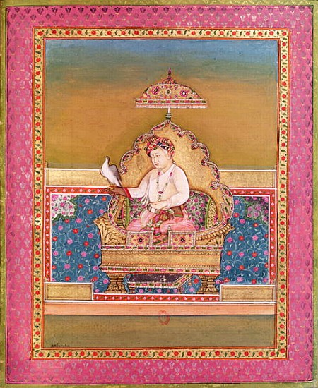 Akbar (1556-1605) from an album of portraits of Mughal Emperors at Delhi de Indian School