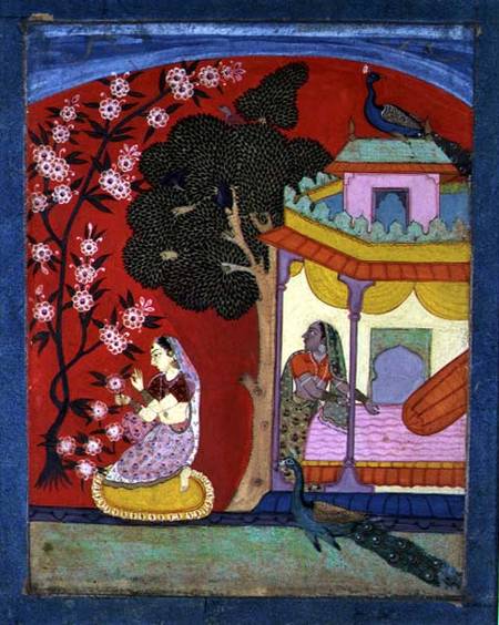 A Lady Plucking Blossoms, Southern Rajasthan or Deccan de Indian School
