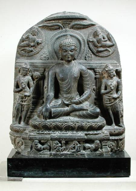 Seated Buddha in meditation de Indian School