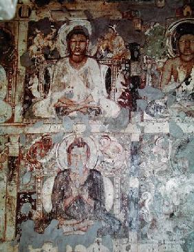 Two Seated Buddhas, from the interior of Cave 6