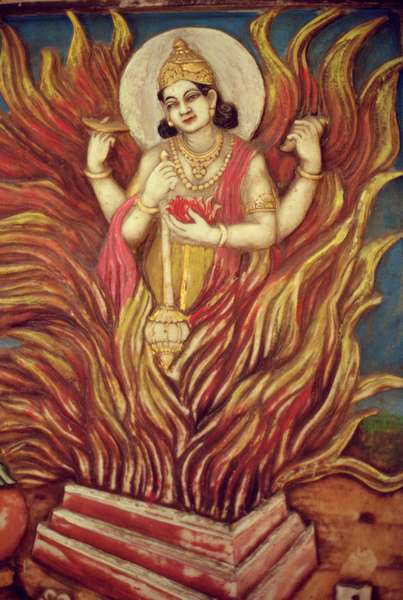 Yagyan Narayan (painted relief)  de Indian School